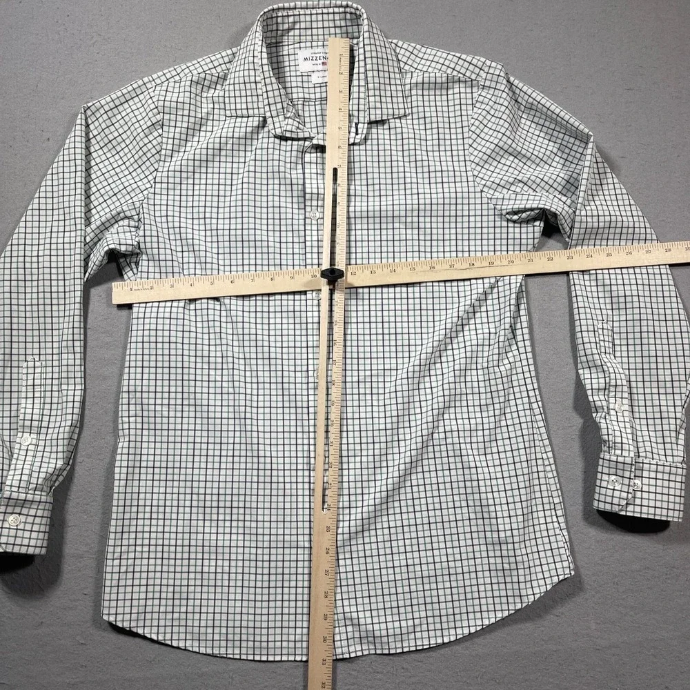 Mizzen+Main Leeward Collection Shirt XL Trim Fit Green Navy Check Performance - Picture 5 of 12
